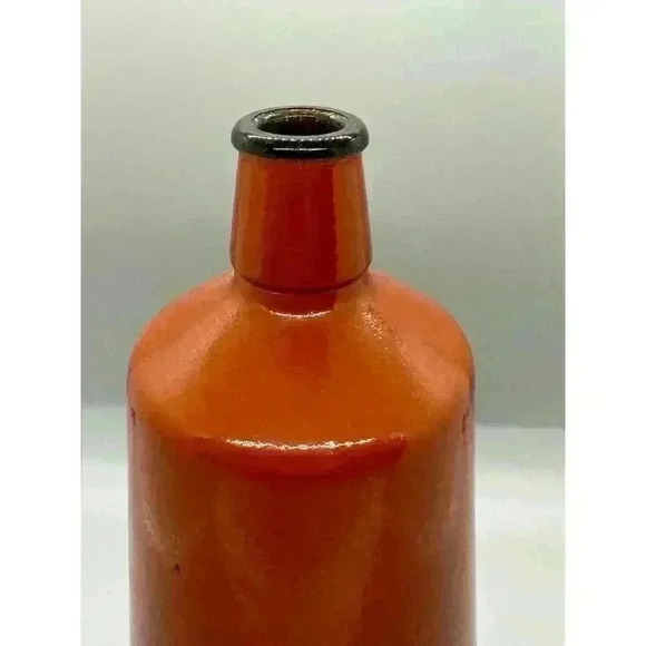 VTG 1980 JM Da Fonseca Azeitao Portugal Rust Brown Painted Glass 9" Wine Bottle - Picture 10 of 11